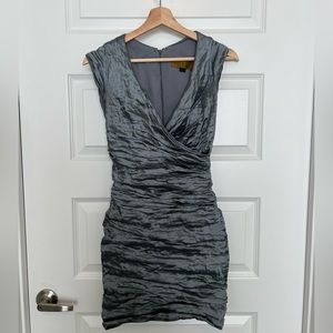 Vintage Nicole Miller ruched metallic dress
